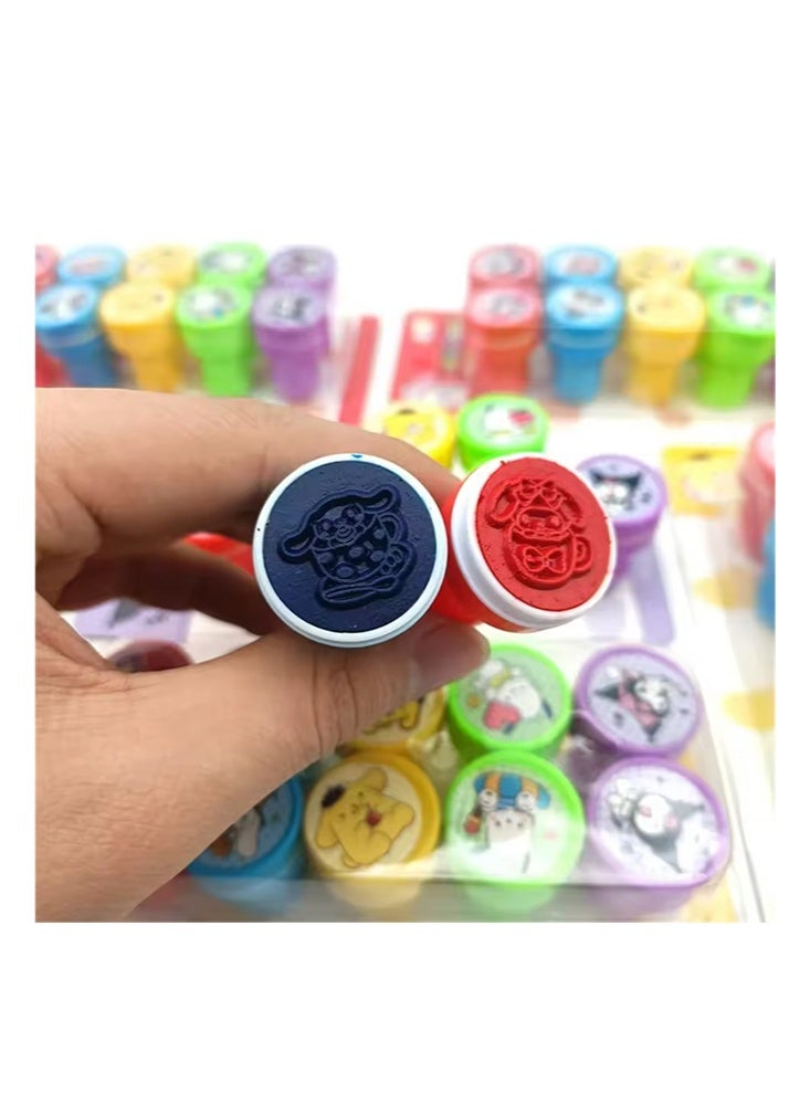 10Pcs Cute Kuromi Stamps for Kids – Self Inking Washable Stamps, Pompompurin Face Seal for Scrapbook, DIY Crafts, Birthday Gift, Party Supplies, Classroom Rewards - Image 3
