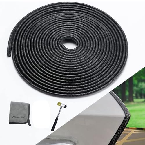 Winunite 32.8Ft(10M) Car Door Edge Guards Black, Includes Rubber Mallet, Fits Most Vehicles, No Glue Required, Fade-Resistant, U-Shaped Automotive Trim Car Door Edge Protector for Trucks SUV Sedans - Image 1