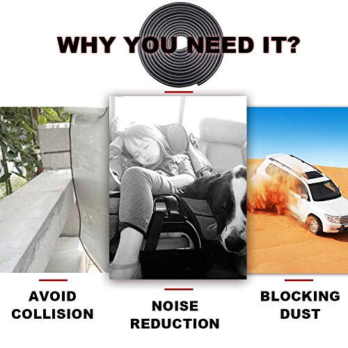 Winunite 32.8Ft(10M) Car Door Edge Guards Black, Includes Rubber Mallet, Fits Most Vehicles, No Glue Required, Fade-Resistant, U-Shaped Automotive Trim Car Door Edge Protector for Trucks SUV Sedans - Image 4