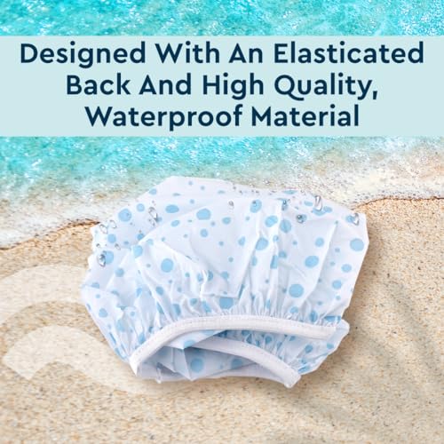 GUBB Dotted Printed Reusable Shower Cap for Men and Women (White) - Stylish and Waterproof Hair Protection with Elastic Band for a Luxurious and Hassle-Free Shower Experience - Image 2