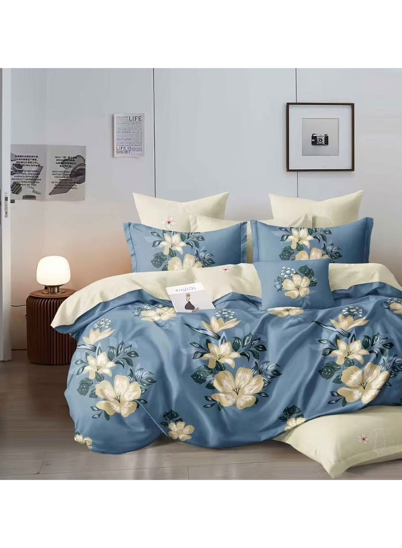 AL RAID 6-Piece King Size Duvet Cover Set – Soft & Breathable Bed Sheet Set with Duvet Cover, Deep-Pocket Fitted Sheet & 4 Pillowcases – All-Season Comfort and Elegant Bedroom Style