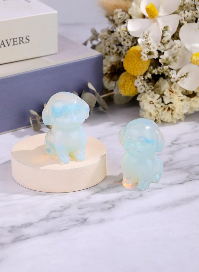 CrystalTears Opalite Crystal Dog Figurine Gifts for Women Dog Lovers Men, 1.5” Healing Gemstone Dogs Puppy Statue Ornament for Home Office Decor Lucky Crystals Dogs Gifts for Christmas - Image 2