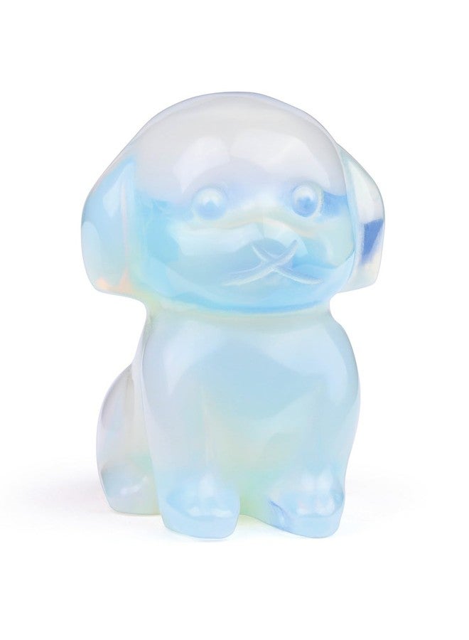 CrystalTears Opalite Crystal Dog Figurine Gifts for Women Dog Lovers Men, 1.5” Healing Gemstone Dogs Puppy Statue Ornament for Home Office Decor Lucky Crystals Dogs Gifts for Christmas - Image 1