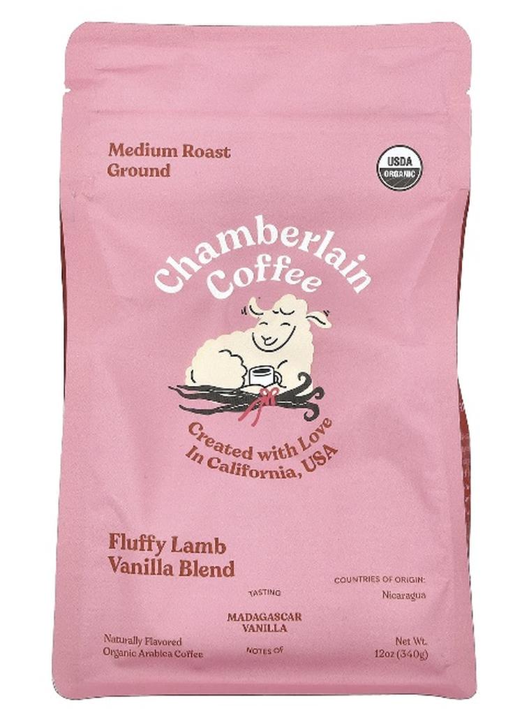 Chamberlain Coffee, Fluffy Lamb Vanilla Blend, Ground, Medium Roast , 12 oz (340 g) - Image 1