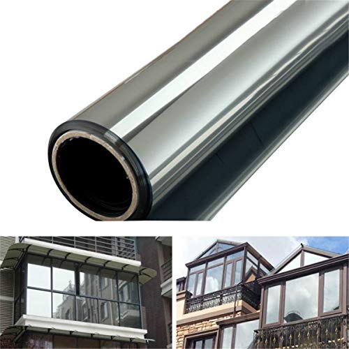 CVANU One Way Window Film Privacy Window Heat Control Flim Glass Films Self-Adhesive Window Tint for Home and Office 24''x240'' - Image 1