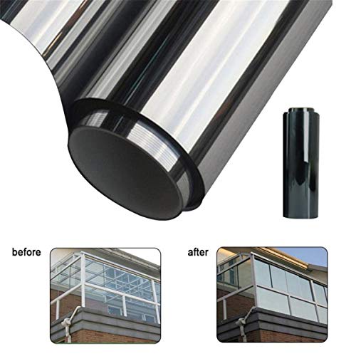 CVANU One Way Window Film Privacy Window Heat Control Flim Glass Films Self-Adhesive Window Tint for Home and Office 24''x240'' - Image 3