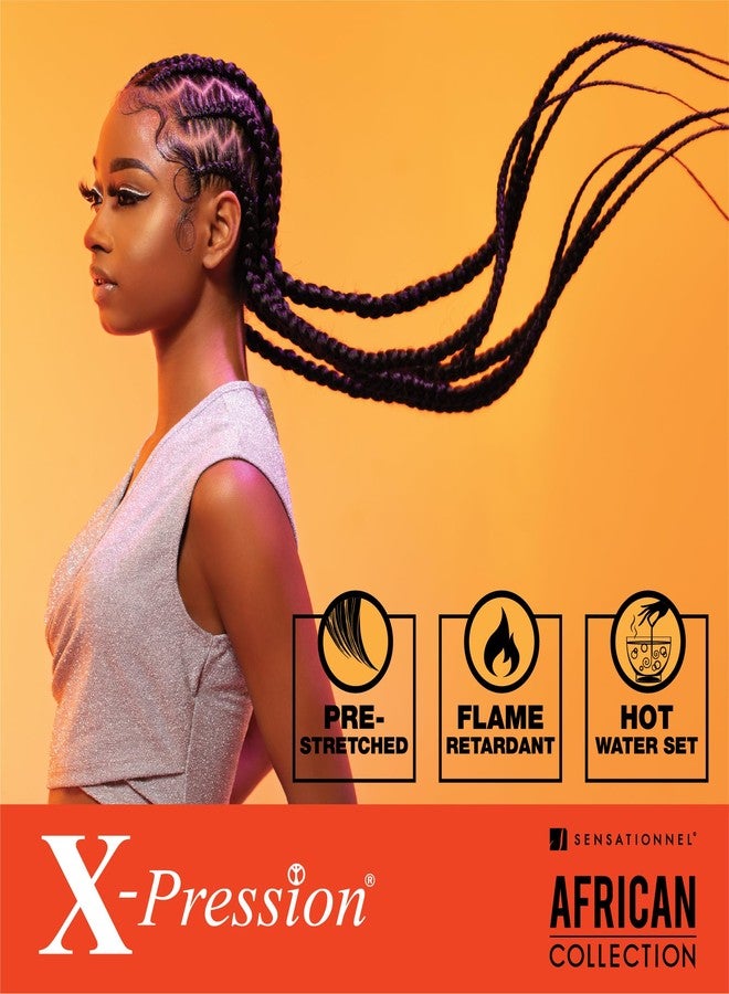 Sensationnel X-pression prestretched braiding hair - 3x braid 58 inch all kanekalon flame retardant synthetic braid for box braids and twists (4 pack, 1 JETBLACK) - Image 5