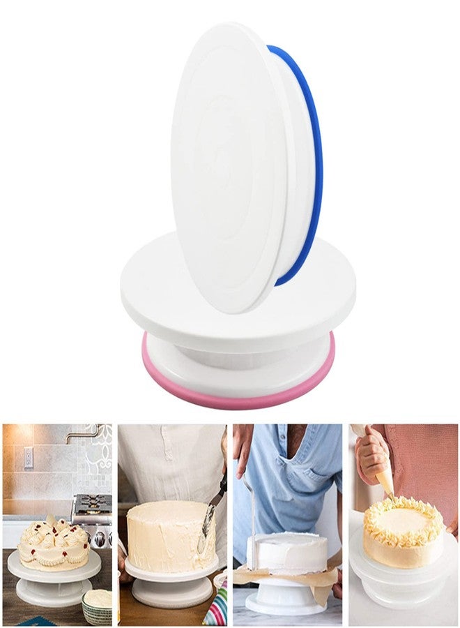 Nikou Cake Stand, 11 Inch Rotating Cake Turntable, Turns Smoothly Revolving Cake Spinner Stand,Cake Decorating Stand Plastic Cake Turntable Rotating Cake Base for Cake Frosting - Image 4
