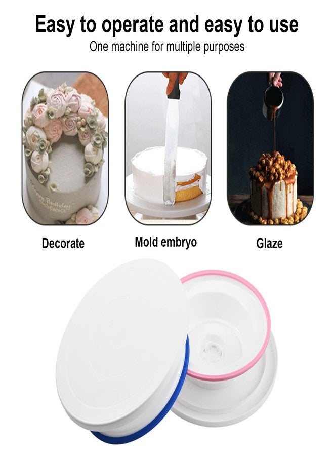 Nikou Cake Stand, 11 Inch Rotating Cake Turntable, Turns Smoothly Revolving Cake Spinner Stand,Cake Decorating Stand Plastic Cake Turntable Rotating Cake Base for Cake Frosting - Image 3
