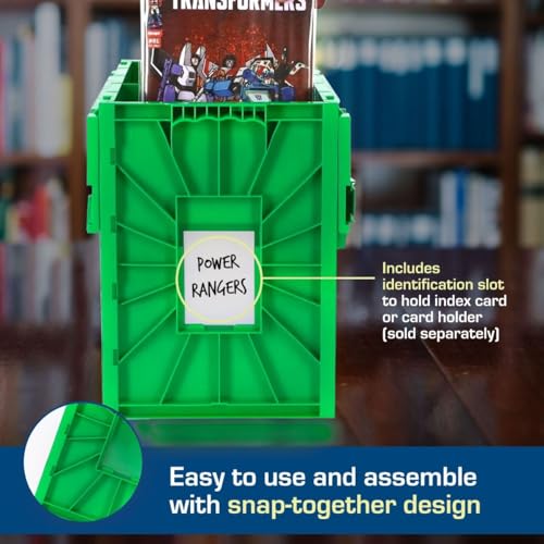 BCW Short Comic Book Bin | Holds 150 Comics | Stackable Plastic Storage | Acid-Free Organizer | Green, Single - Image 4