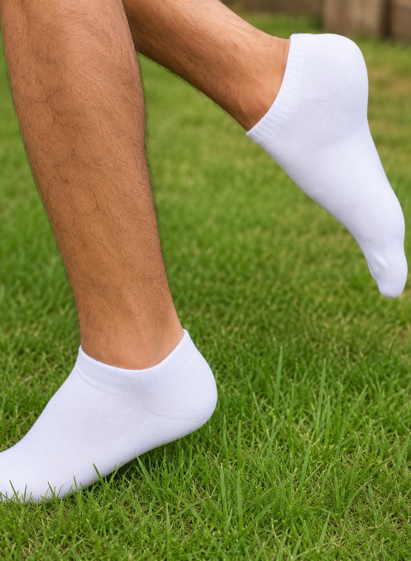 Men’s White Cotton Socks 12 Pairs - Comfortable Stretch Socks - One Size Fits Most - Image 3