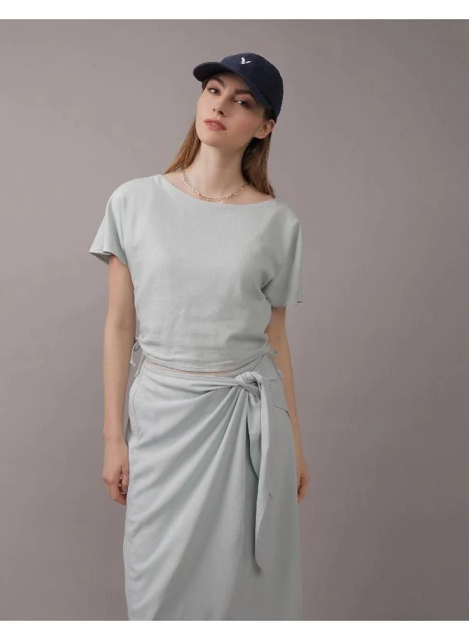 امريكان ايجل Flared Sleeve Ruched Top