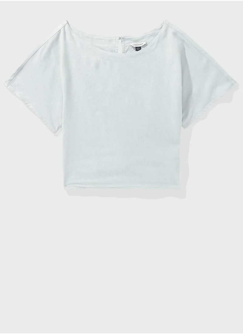 American Eagle Flared Sleeve Ruched Top