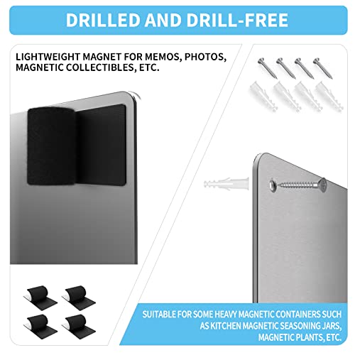 Bonnary 2Pack Magnetic Board,17.1" x 11.8" Magnet Display,for Magnets and Bulletin Board,Suitable for Wall, Refrigerator, Compartment, Cabinet etc,Comes with Dual Lock Tape for Easy Hanging (Silver) - Image 3