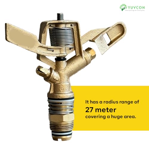 YUVCON Brass Sprinkler, Water Sprinkler for Gardening, Agriculture & Irrigation, 360 Degree Rotation, 3/4 inch, 20 feet Radius Range, Heavy-Duty Metal Sprinkler - Image 5