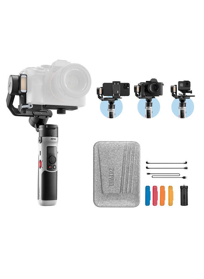 Generic - ZHIYUN CRANE-M2 S Compact Handheld 3-Axis Gimbal Stabilizer with LED Fill Light Built-in Battery PD Quick Charging for Smartphone Sports Camera Mirrorless Camera - Image 1
