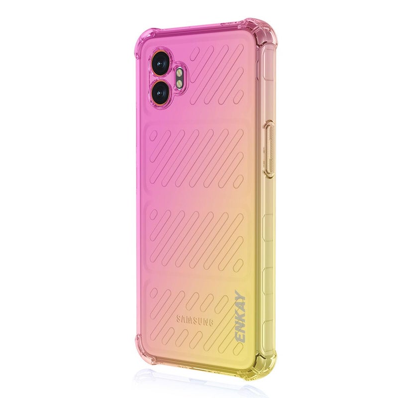 ENKAY For Samsung Galaxy Xcover7 Pro Hat-Prince Gradient Airbag Tpu Phone Case(Pink Gold) - Image 1
