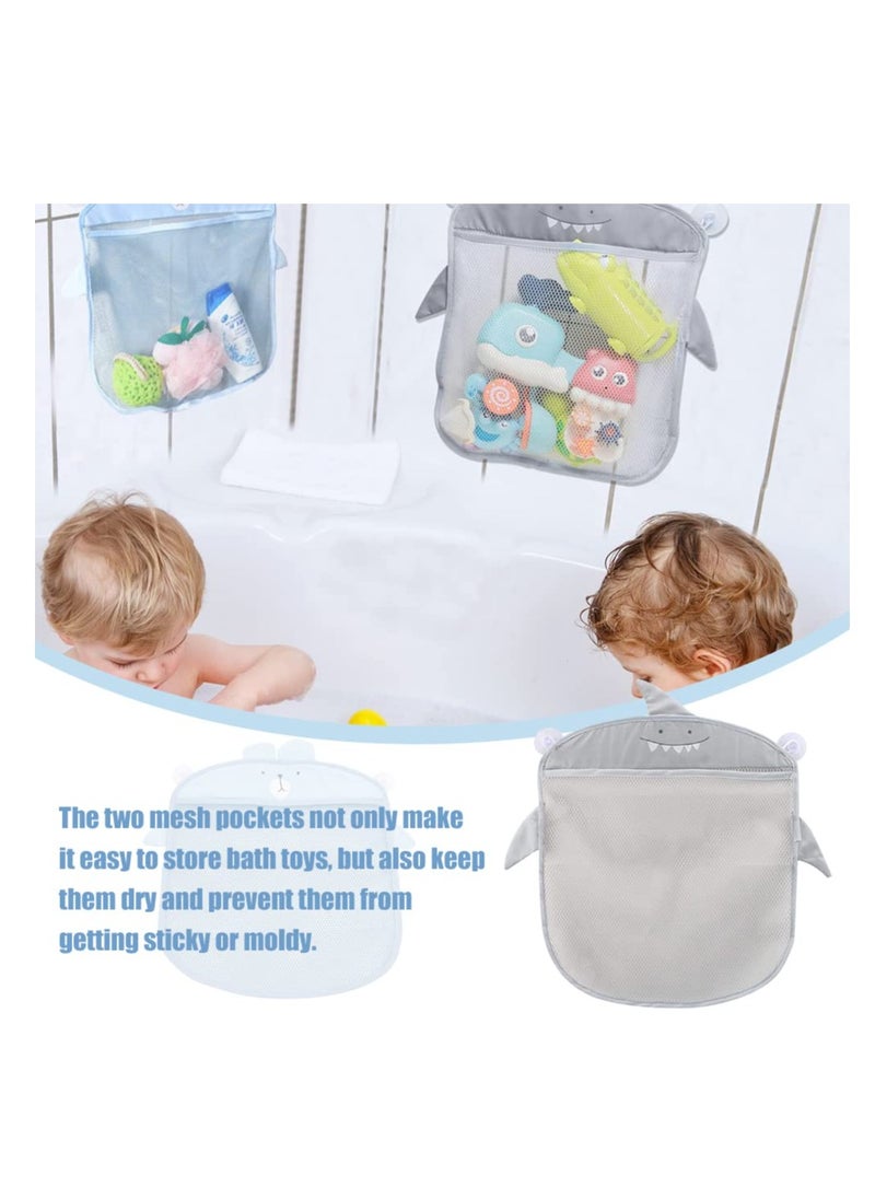 SYOSI - 2 PCS Bath Toy Organizer - Mesh Bath Toy Storage Bags -Bath Toy Organiser With 4 Strong Suckers -Easy Storage of Bath Toys and Other Bathroom Items 39x35cm - Image 1