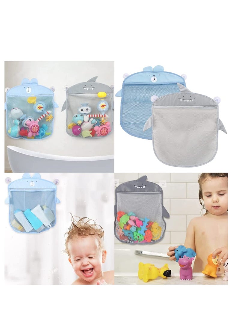 SYOSI - 2 PCS Bath Toy Organizer - Mesh Bath Toy Storage Bags -Bath Toy Organiser With 4 Strong Suckers -Easy Storage of Bath Toys and Other Bathroom Items 39x35cm - Image 1