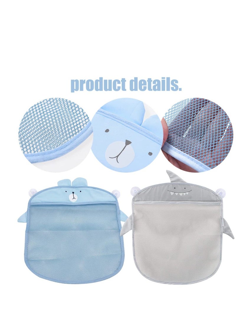 SYOSI - 2 PCS Bath Toy Organizer - Mesh Bath Toy Storage Bags -Bath Toy Organiser With 4 Strong Suckers -Easy Storage of Bath Toys and Other Bathroom Items 39x35cm - Image 1