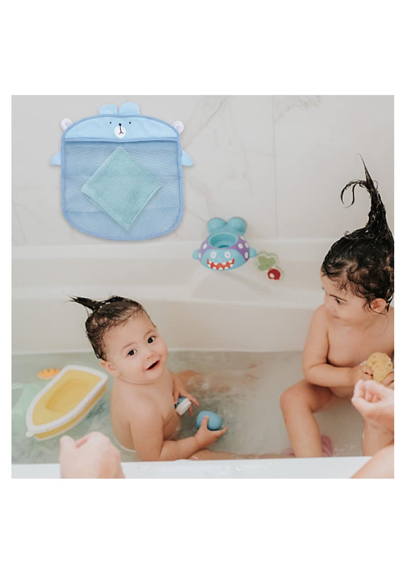 SYOSI - 2 PCS Bath Toy Organizer - Mesh Bath Toy Storage Bags -Bath Toy Organiser With 4 Strong Suckers -Easy Storage of Bath Toys and Other Bathroom Items 39x35cm - Image 1