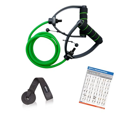 JoyFit Resistance Tube-for Home Workout, Strength Training, Crossfit, Pilates. with Adjustable knob for Workout with Door Anchor & Workout Chart Resistance Band for Men and Women [1pc] (Green) - Image 1