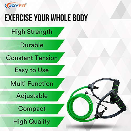 JoyFit Resistance Tube-for Home Workout, Strength Training, Crossfit, Pilates. with Adjustable knob for Workout with Door Anchor & Workout Chart Resistance Band for Men and Women [1pc] (Green) - Image 4