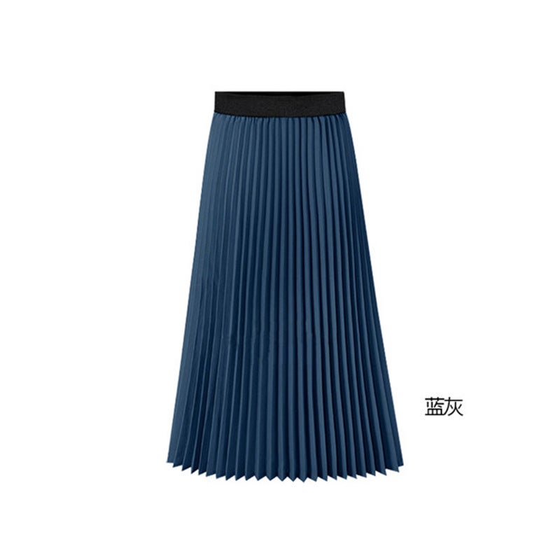 Chiffon Pleated Skirt Women'S Summer Large Size A- Line Slim Korean Style Skirt All-Match Mid-Length High Waist Skirt For Chubby Girls - Image 1