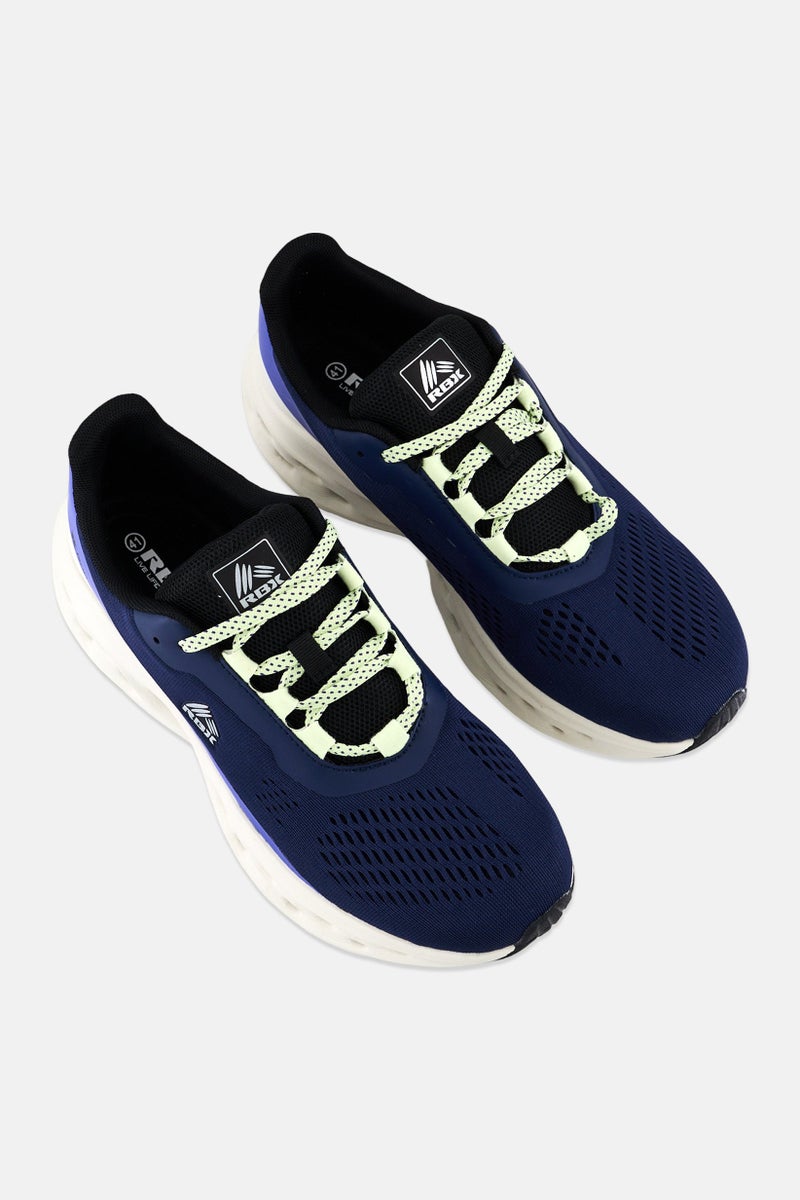 RBX Men Brand Logo Lace Up Hiking Shoes, Navy - Image 4