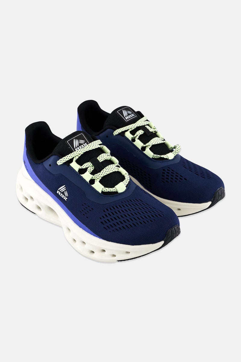 RBX Men Brand Logo Lace Up Hiking Shoes, Navy - Image 1