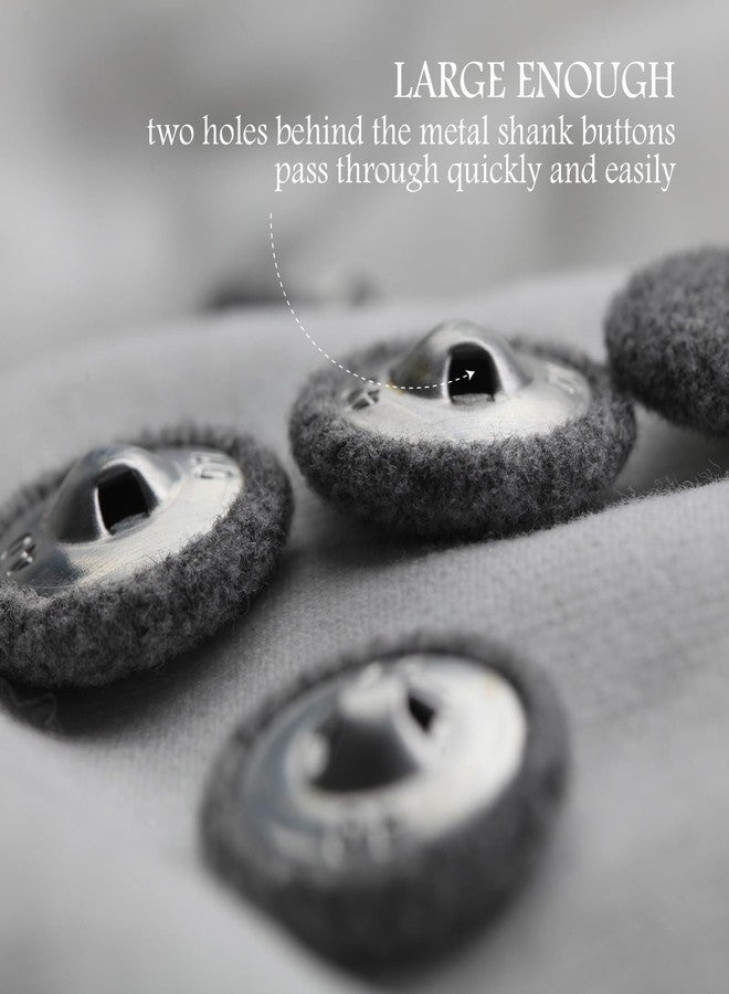 MASONEE 10PCS Fabric Cloth Covered Buttons with Metal Shank - Suits, Gowns, Blouses, Tuxedo, Sweaters - Grey, 20mm - Image 5