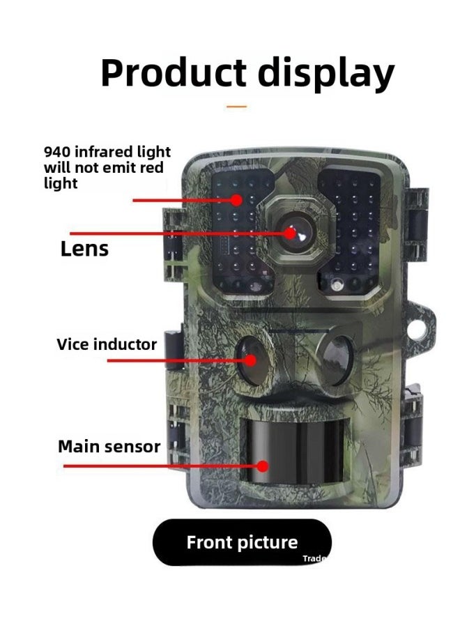 Generic High-definition Infrared Camera Household Field Surveillance Camera Animal Mountain Forest Orchard Pond Warehouse Anti-theft Induction Photo-Body Color:D3 Night Vision Without Red Dots - With 64g Memory Card - Official Standard  - Image 3