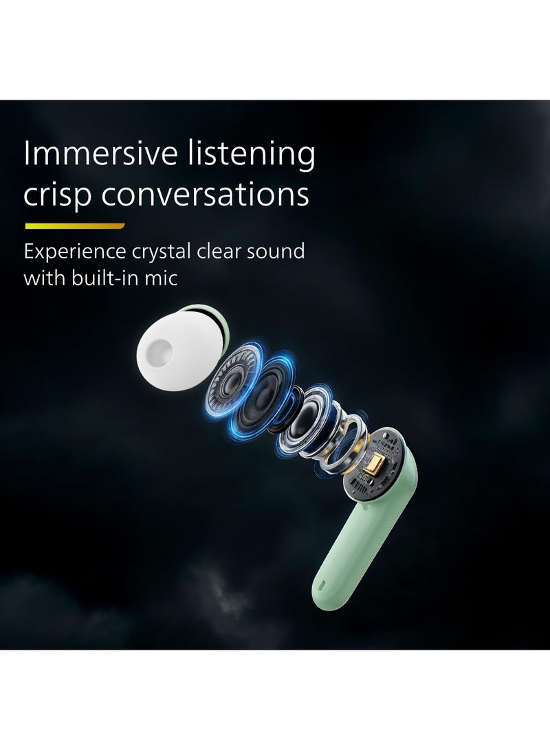 Philips Renewed - TAT1269 Bluetooth Truly Wireless in Ear Earbuds with mic, 13mm Drivers, BT 5.4, 40H Playtime, IPX5, Fast Charging, Touch Controls, Voice Assistant, Mono Mode, LED Indicator (Bright White) WHITE - Image 5
