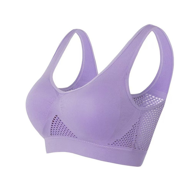 Sportbra Grid Hollow Breathable Sports Bra Plus Size Yoga Running Sports Underwear For Women - Image 5