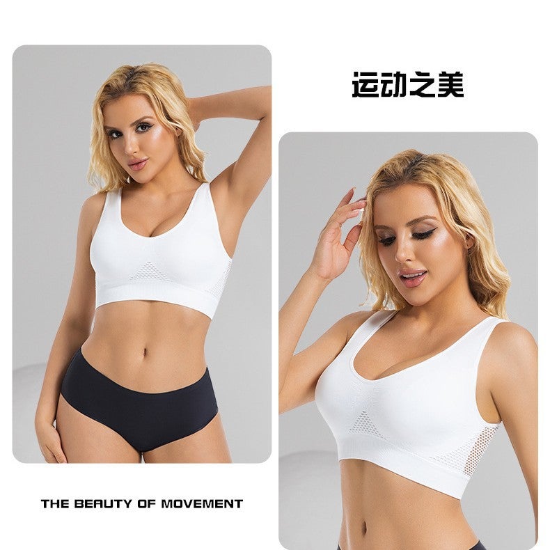 Sportbra Grid Hollow Breathable Sports Bra Plus Size Yoga Running Sports Underwear For Women - Image 4