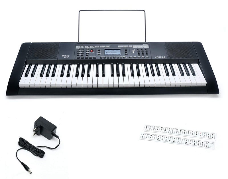 Juarez Opus JRK682 61 Keys Electronic Keyboard Piano With LCD Digital Display, MIDI Function|Touch Response|Adapter|Key Note Stickers|Music Sheet Stand|300 Rhythms | 300 Timbres | 40 Demos - Image 3
