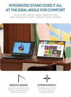 Generic 17.3" Portable Monitor, 1080P FHD 103% sRGB IPS Gaming Monitor Laptop Monitor with Built-in Kickstand HDMI USB C External Screen for PC Mac Phone Xbox Switch PS5 - A1M  - Image 5