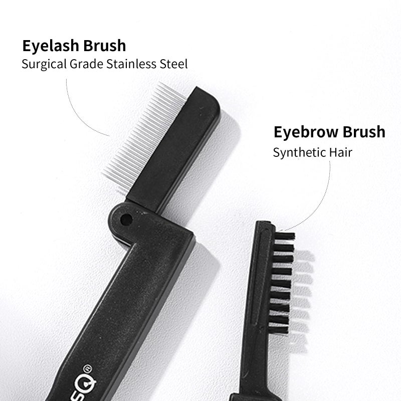 MSQ Eyelash Comb MSQ Eyelash Separator Folding Eyelash Comb Brow Brush Mascara Applicator Eyelash & Brow Definer Eyebrow & Lash Brush Eyebrow Grooming Tool - Image 3