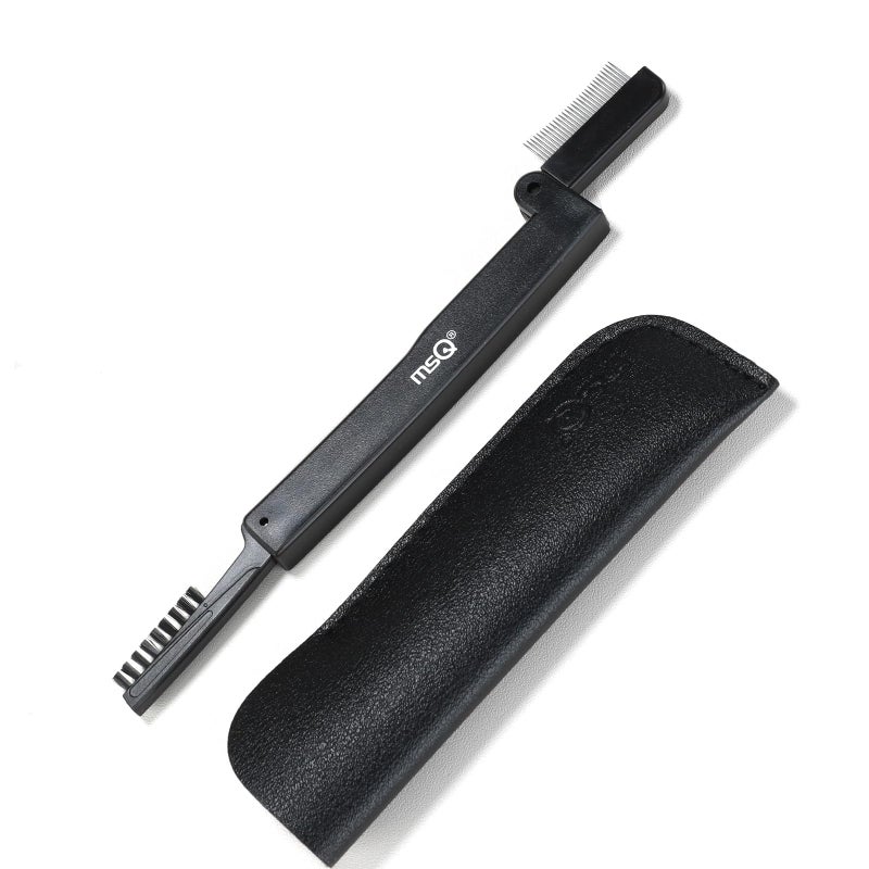 MSQ Eyelash Comb MSQ Eyelash Separator Folding Eyelash Comb Brow Brush Mascara Applicator Eyelash & Brow Definer Eyebrow & Lash Brush Eyebrow Grooming Tool - Image 1