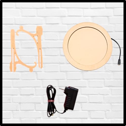 The brown box Wooden LED Light Base for DIY Moon Lamp & Creative Art Projects – Plug & Play Light Board with MDF Stand – Ideal for Painting, Resin Art, Dot Mandala, and Gifting – Available in 8", 12", 14", & 16" - Image 1