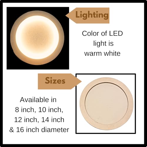 The brown box Wooden LED Light Base for DIY Moon Lamp & Creative Art Projects – Plug & Play Light Board with MDF Stand – Ideal for Painting, Resin Art, Dot Mandala, and Gifting – Available in 8", 12", 14", & 16" - Image 3