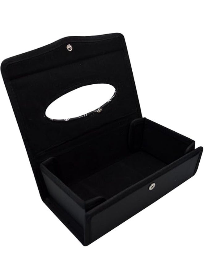 سي جي اس حامل مناديل قابل للطي من الجلد الصناعي للسيارة، مناسب للمنزل والمكتب. - Image 3