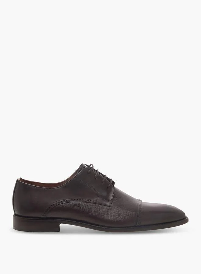 دوتشيني Men Lace-Up Leather Derby Shoes