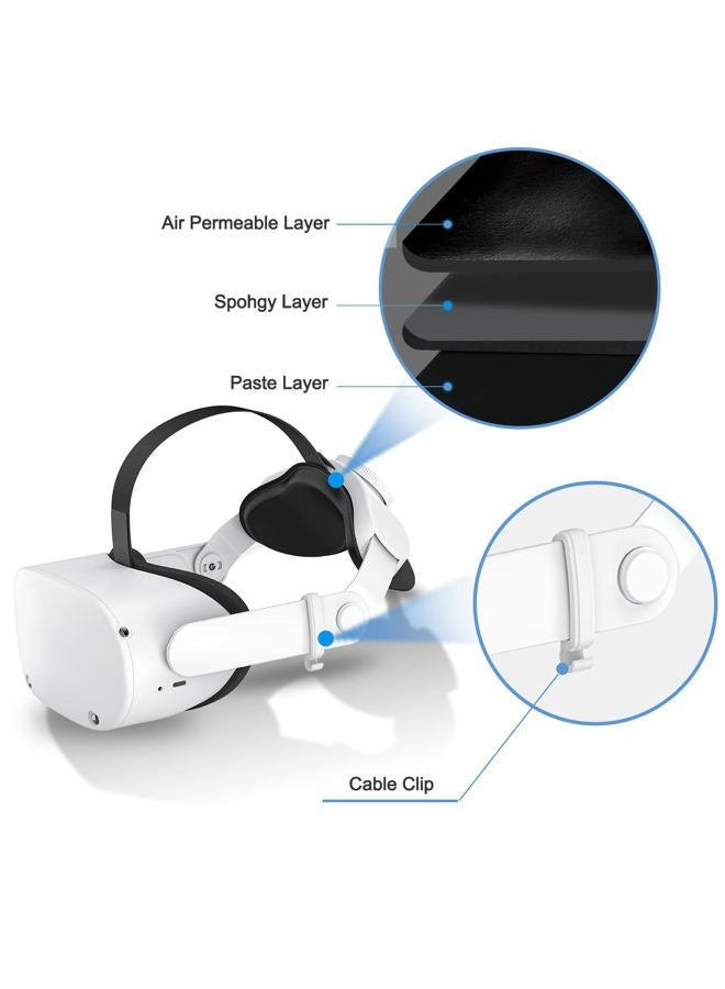 SUPERUS Head Strap & Silicone Face Cover Pad Compatible with Oculus/Meta Quest 2 Accessories, Enhanced Comfort, and Keep Your VR Headset Sweat-Free (Black) - Image 4