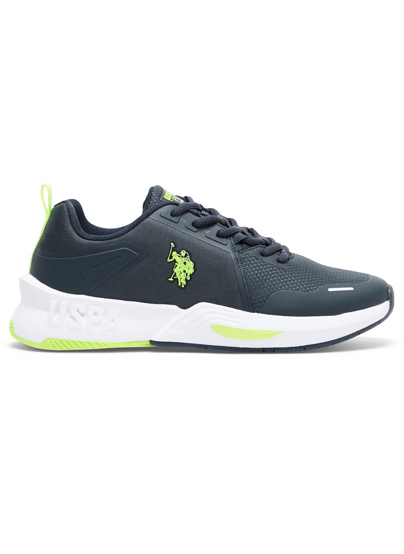 U.S. Polo Assn. Men's Navy Sneakers - Lightweight with Neon Green Accents, Breathable and Comfortable Shoes  - Image 1