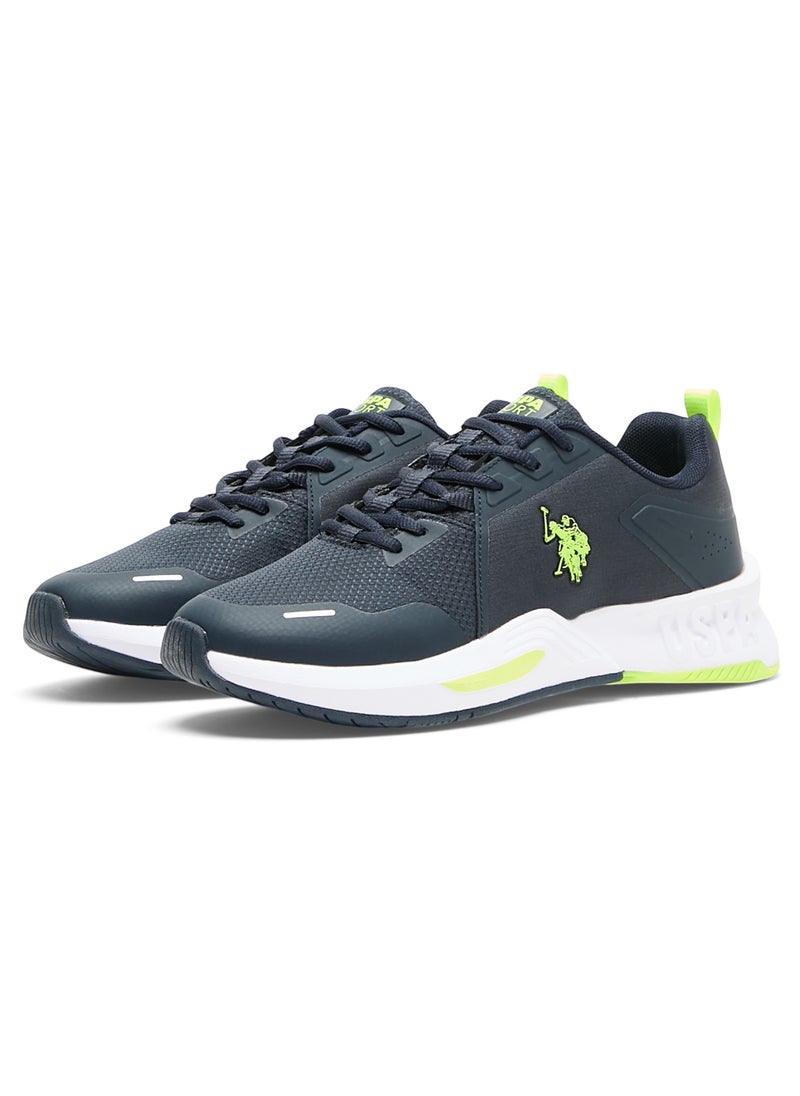 U.S. Polo Assn. Men's Navy Sneakers - Lightweight with Neon Green Accents, Breathable and Comfortable Shoes  - Image 3