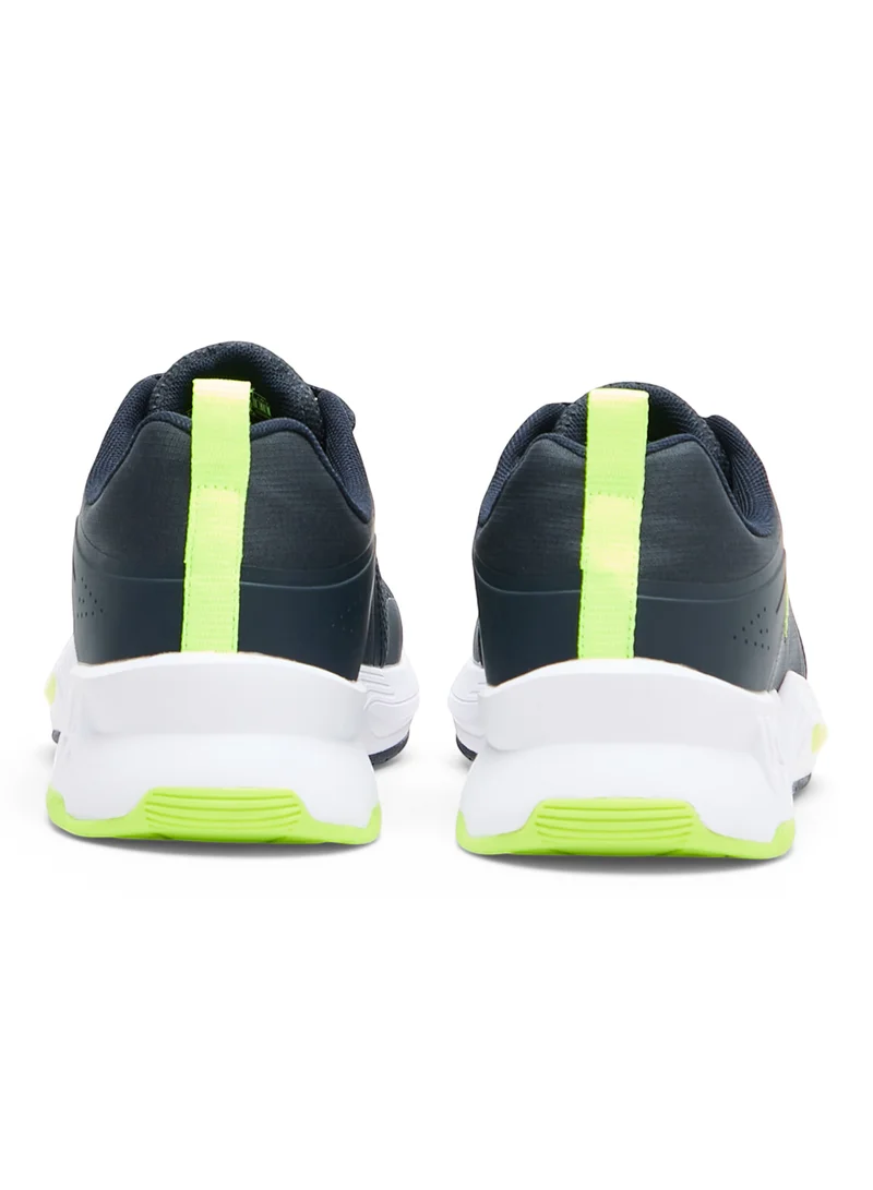 U.S. Polo Assn. Men's Navy Sneakers - Lightweight with Neon Green Accents, Breathable and Comfortable Shoes
