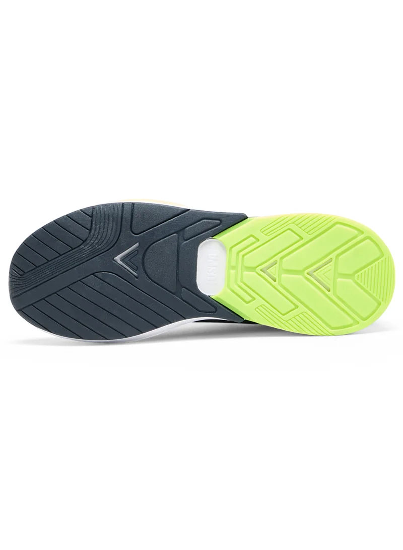 U.S. Polo Assn. Navy/Neon Yellow Men's Navy Sneakers - Lightweight with Neon Green Accents, Breathable and Comfortable Shoes for Men | Best Price UAE