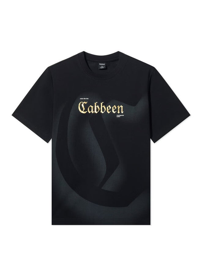 Cabbeen Cooling Sensation Suolona T-shirt, Summer High-frequency Iron-on Logo Tie-dye, Coal Black 01, Size 50 - Image 3