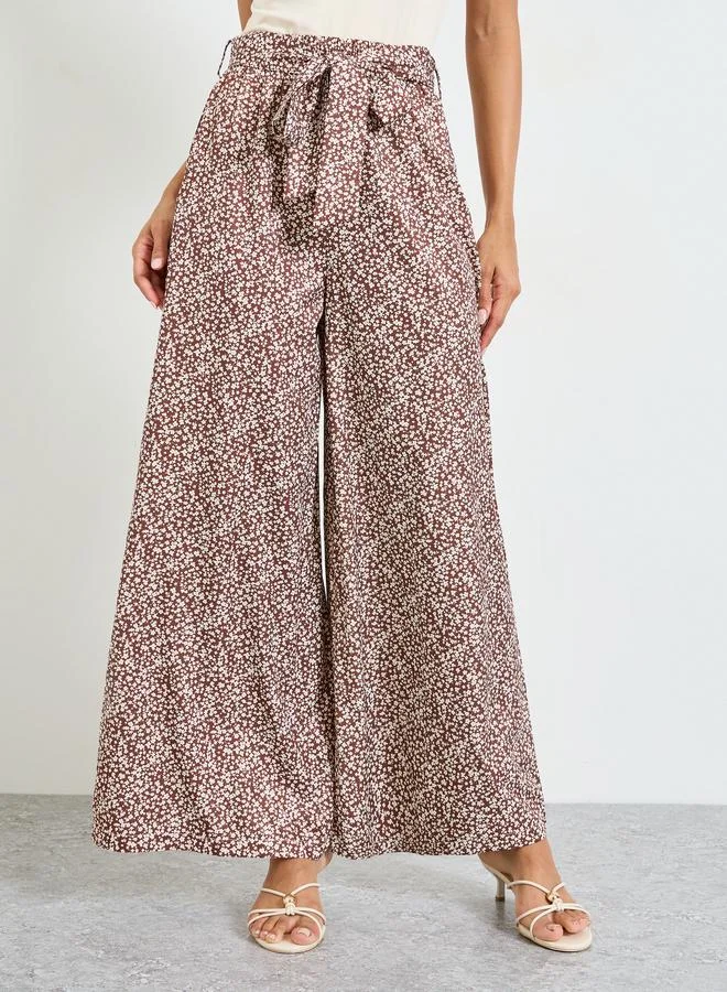 Take Two Multi-Print Wide-Leg Trousers